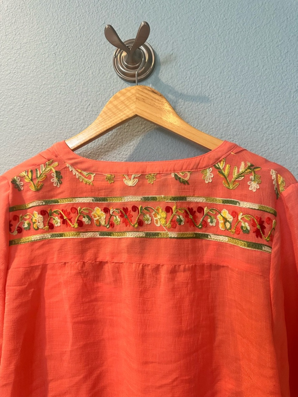fig and flower Coral Embroidered Pintuck Blouse - Picture 5 of 5